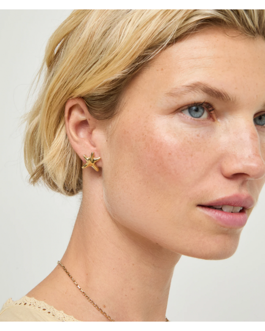 Pendientes estrella baño en oro de UNOde50