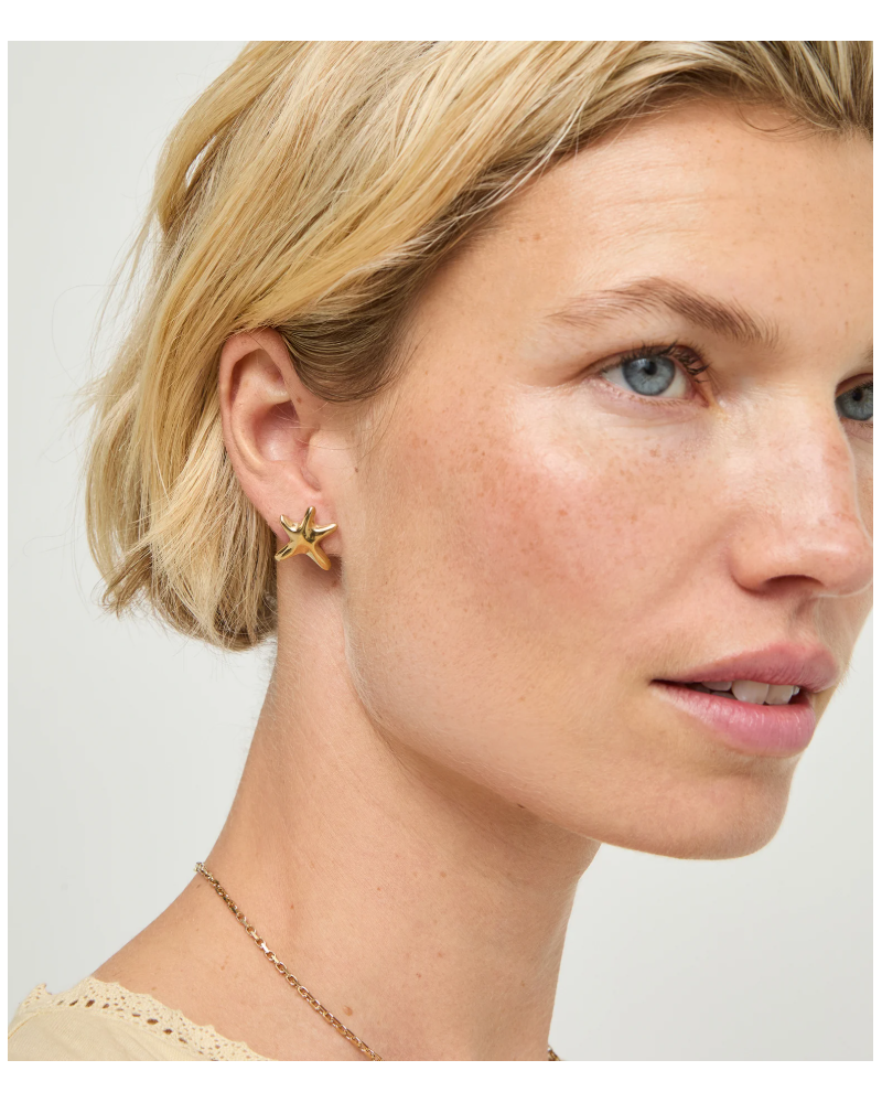 Pendientes estrella baño en oro de UNOde50