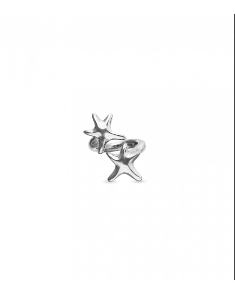 Anillo dos estrellas plateado UNOde50