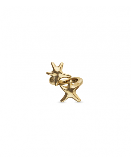 Anillo bañado en oro estrellas UNOde50