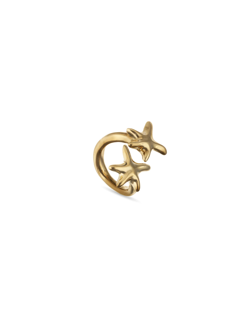 Anillo bañado en oro estrellas UNOde50