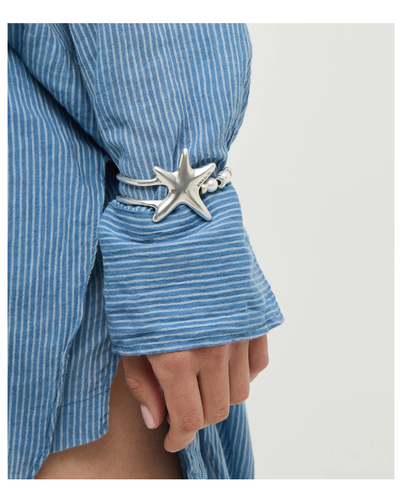 Pulsera bañada en plata con perlas UNOde50