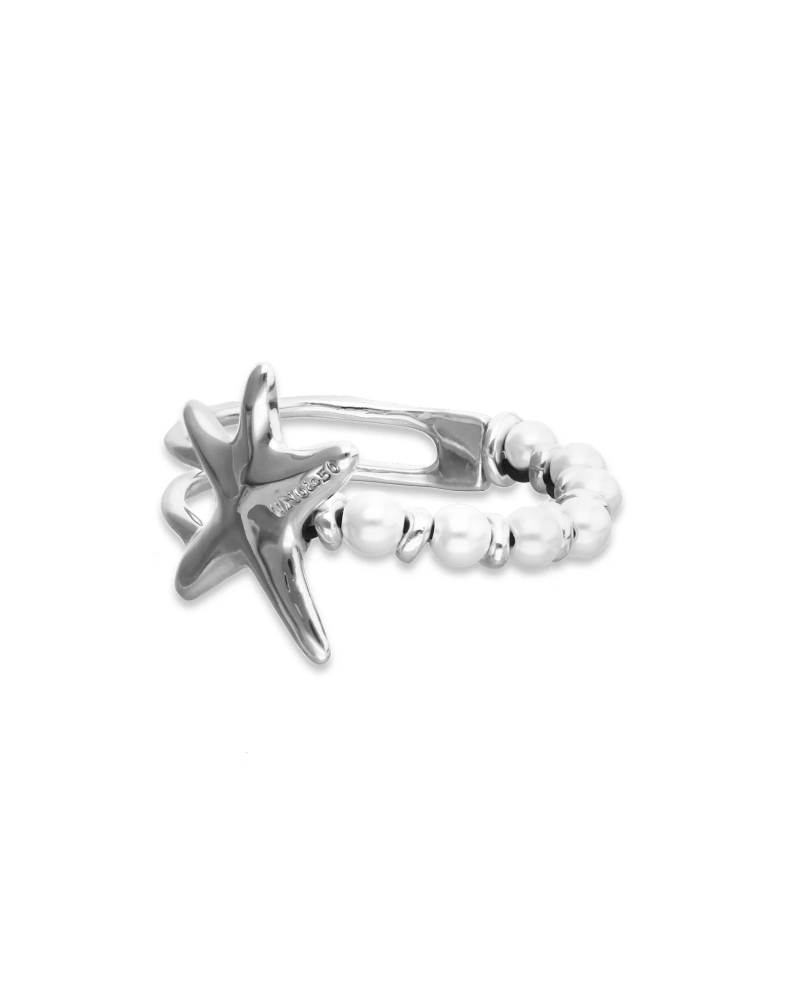 Pulsera bañada en plata con perlas UNOde50