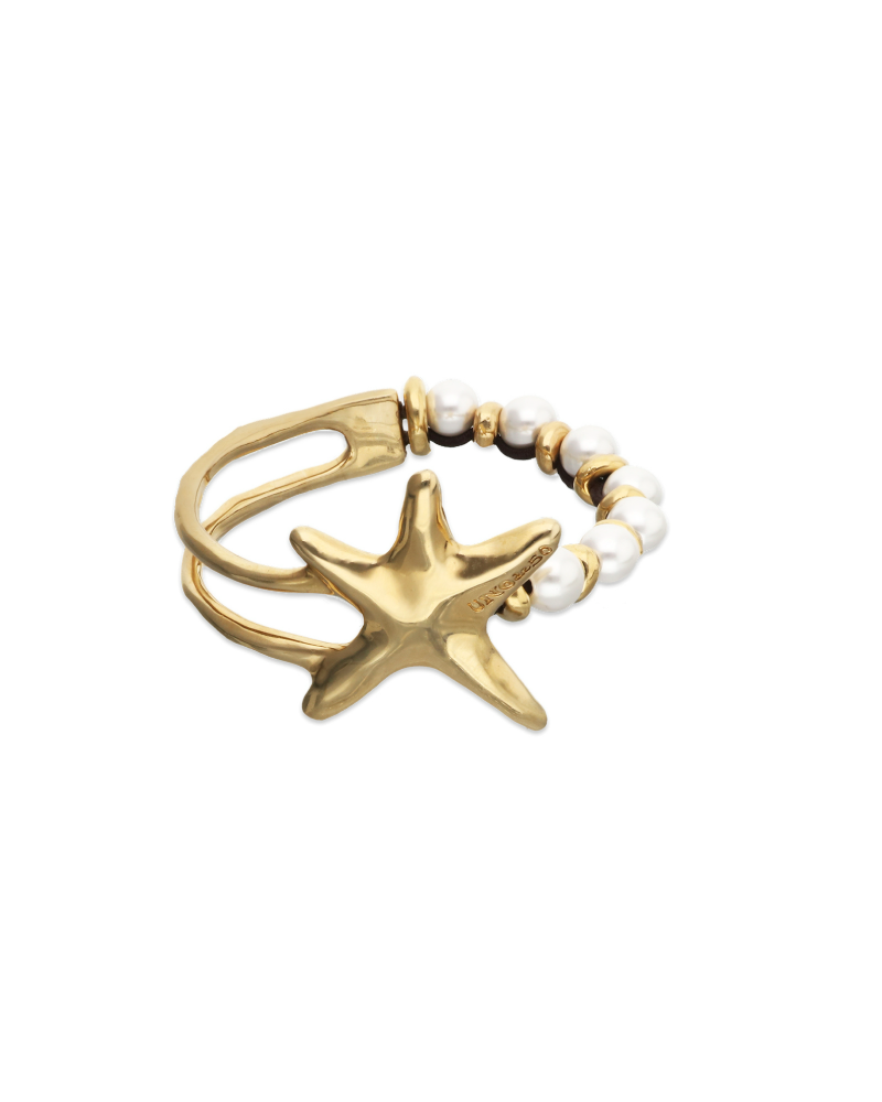 Pulsera bañada en ORO con perlas UNOde50