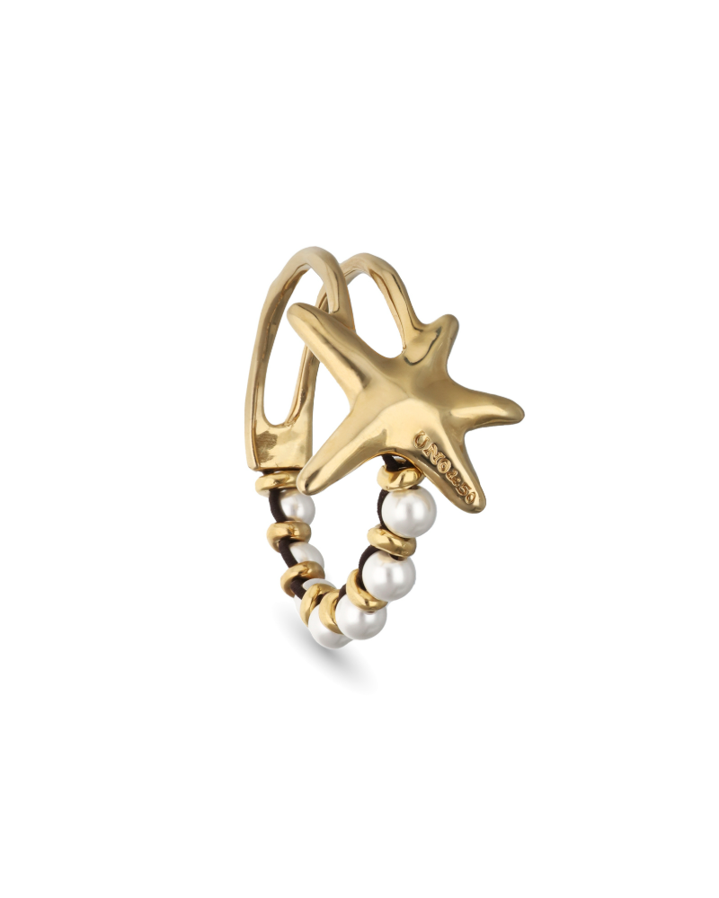 Pulsera bañada en ORO con perlas UNOde50