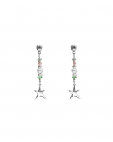 Pendientes largos estrella baño plata UNOde50