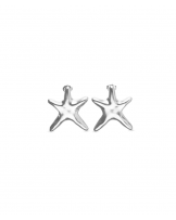 Pendientes estrella mediana baño plata UNOde50