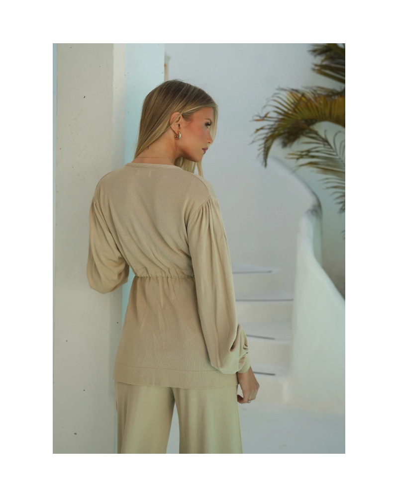 Chaqueta de punto con cinturòn Guimanos