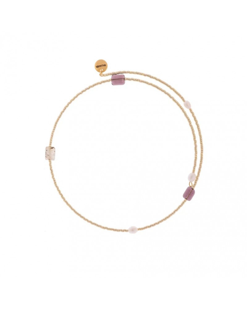 Collar chocker Arcoiris piedras y perlas