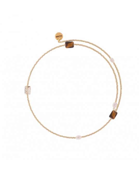 Collar chocker Arcoiris piedras y perlas