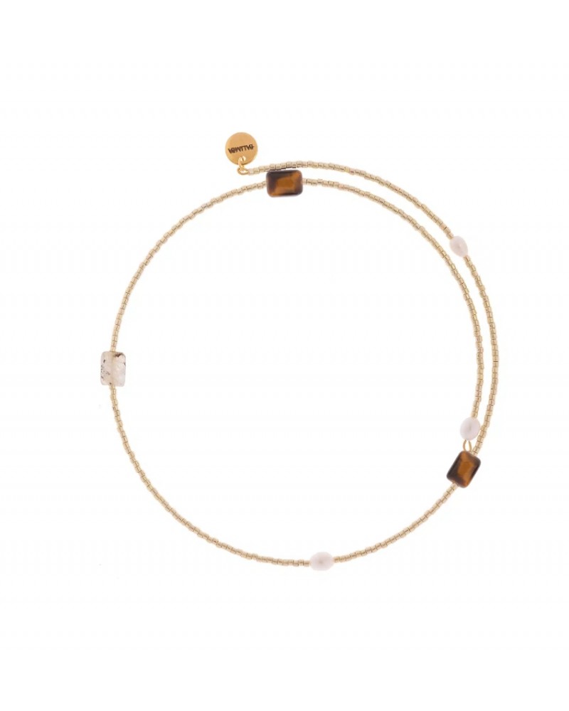 Collar chocker Arcoiris piedras y perlas