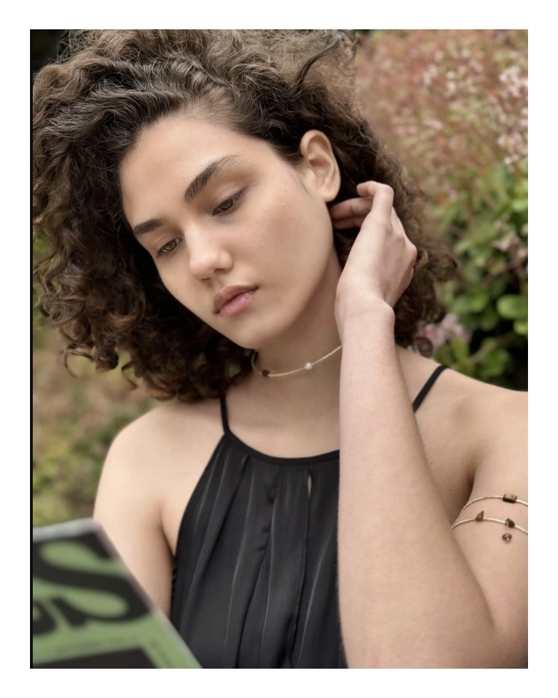 Collar chocker Arcoiris piedras y perlas