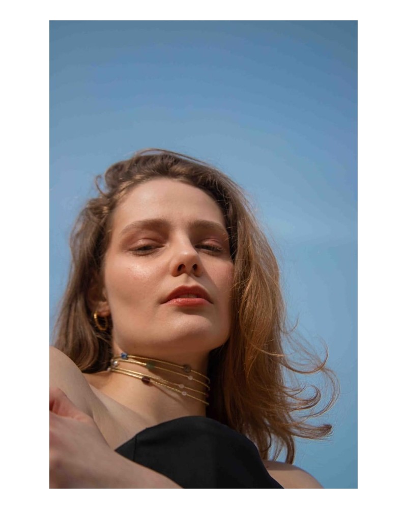 Collar chocker Arcoiris piedras y perlas