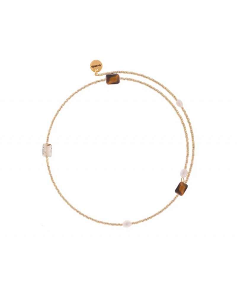Collar chocker Arcoiris piedras y perlas