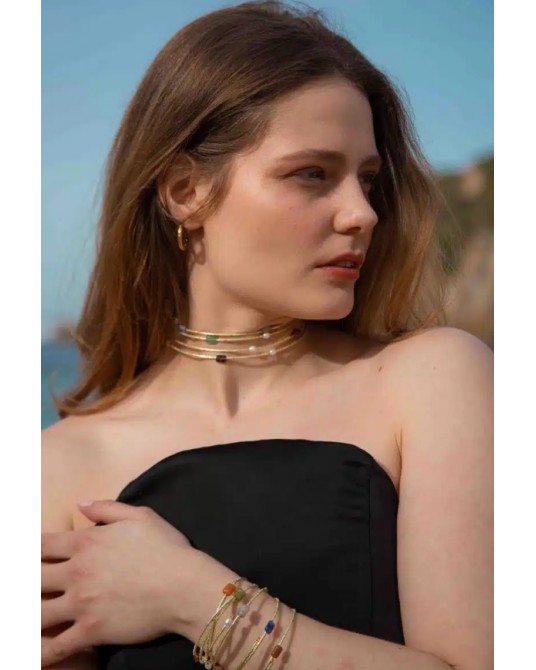Pulsera Arcoiris piedras y perlas