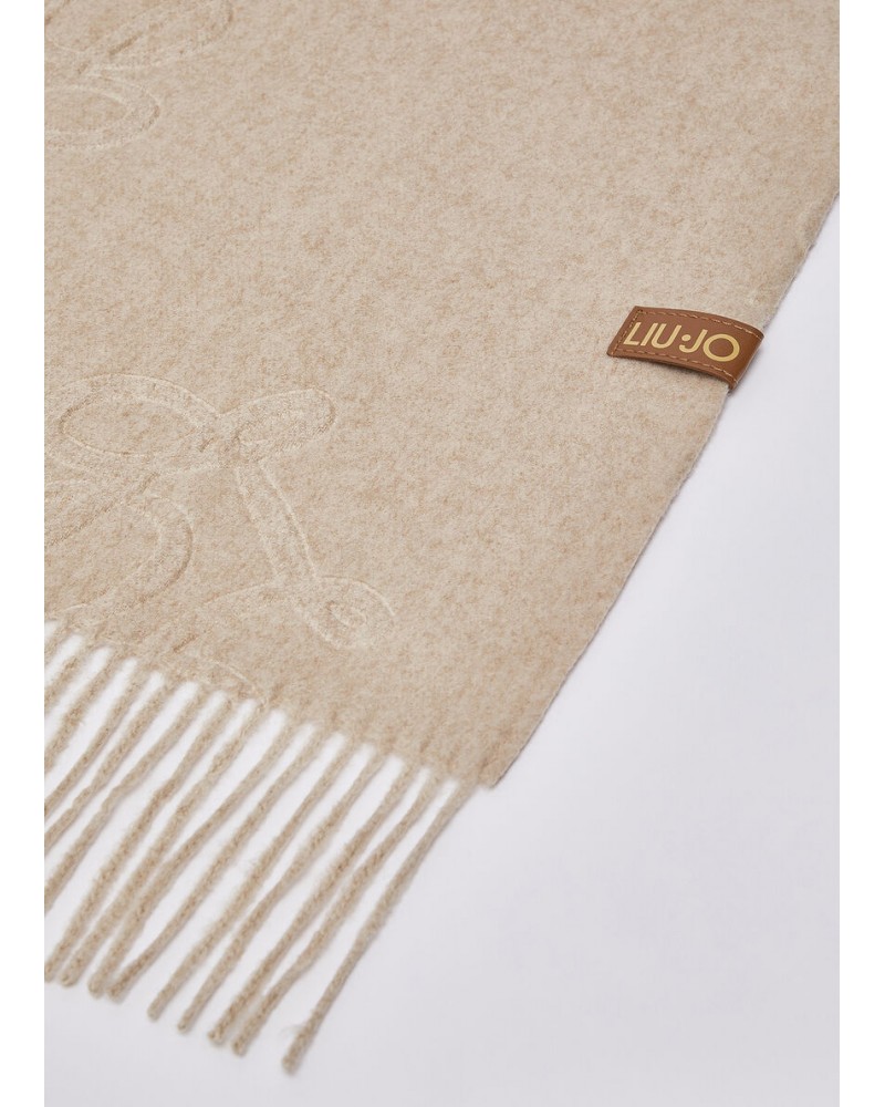 Pañuelo con logo monograma y flecos Liujo